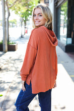 Load image into Gallery viewer, Cozy Days Rust Mineral Wash Rib Knit Hoodie