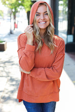Load image into Gallery viewer, Cozy Days Rust Mineral Wash Rib Knit Hoodie
