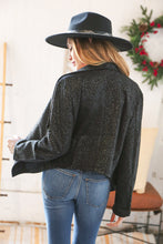 Load image into Gallery viewer, Black Holiday Matte Foiled Cheetah Print Blazer Jacket