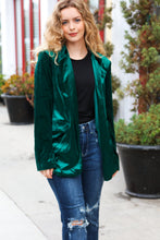 Load image into Gallery viewer, Dazzling Hunter Green Velvet Lapel Blazer