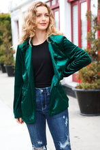 Load image into Gallery viewer, Dazzling Hunter Green Velvet Lapel Blazer