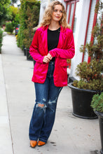 Load image into Gallery viewer, Dazzling Magenta Velvet Lapel Blazer