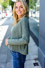 Load image into Gallery viewer, Olive Ribbed Dolman Cropped Sweater