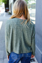 Load image into Gallery viewer, Olive Ribbed Dolman Cropped Sweater