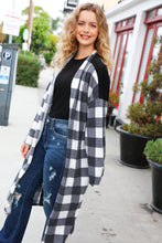 Load image into Gallery viewer, Get To Know You Black Buffalo Plaid Hacci Cardigan
