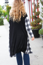 Load image into Gallery viewer, Get To Know You Black Buffalo Plaid Hacci Cardigan