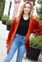 Load image into Gallery viewer, Dazzling Rust Velvet Button Down Tunic Top