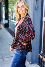 Load image into Gallery viewer, Black Floral Beaded Tie Peasant Woven Blouse