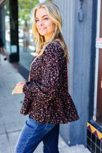 Load image into Gallery viewer, Black Floral Beaded Tie Peasant Woven Blouse