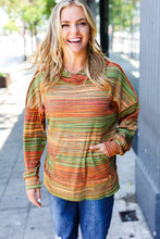 Load image into Gallery viewer, Under Your Spell Orange & Green Space Dye Thermal Hoodie