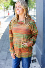 Load image into Gallery viewer, Under Your Spell Orange & Green Space Dye Thermal Hoodie