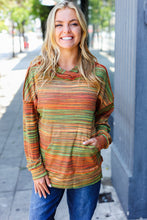 Load image into Gallery viewer, Under Your Spell Orange & Green Space Dye Thermal Hoodie