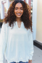 Load image into Gallery viewer, Lock Eyes Ivory Notched Neck With Patch Oversized Sweater
