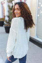 Load image into Gallery viewer, Lock Eyes Ivory Notched Neck With Patch Oversized Sweater