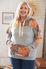 Load image into Gallery viewer, Harvest Ethnic Patchwork Print Kangaroo Pocket Hoodie