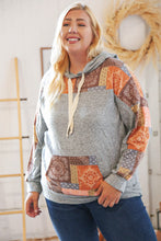 Load image into Gallery viewer, Harvest Ethnic Patchwork Print Kangaroo Pocket Hoodie