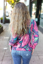Load image into Gallery viewer, On My Heart Navy Floral Brushed Hacci Sweater Top