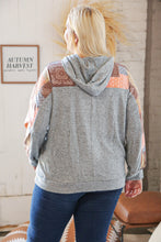 Load image into Gallery viewer, Harvest Ethnic Patchwork Print Kangaroo Pocket Hoodie