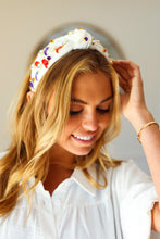 Load image into Gallery viewer, Red White & Blue Gem Cowboy Embellished Top Knot Headband
