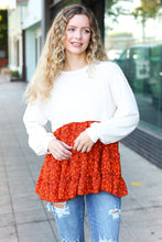 Load image into Gallery viewer, Star Struck Vintage Floral Oatmeal Tiered Babydoll Twofer Top