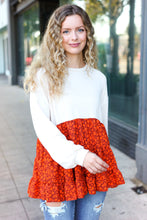 Load image into Gallery viewer, Star Struck Vintage Floral Oatmeal Tiered Babydoll Twofer Top