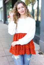 Load image into Gallery viewer, Star Struck Vintage Floral Oatmeal Tiered Babydoll Twofer Top