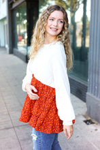 Load image into Gallery viewer, Star Struck Vintage Floral Oatmeal Tiered Babydoll Twofer Top