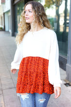 Load image into Gallery viewer, Star Struck Vintage Floral Oatmeal Tiered Babydoll Twofer Top