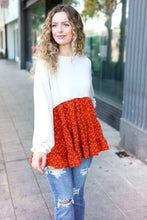 Load image into Gallery viewer, Star Struck Vintage Floral Oatmeal Tiered Babydoll Twofer Top