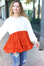 Load image into Gallery viewer, Star Struck Vintage Floral Oatmeal Tiered Babydoll Twofer Top
