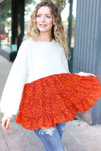Load image into Gallery viewer, Star Struck Vintage Floral Oatmeal Tiered Babydoll Twofer Top