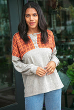 Load image into Gallery viewer, Plaid Cashmere Feel Two Tone Button Down Top