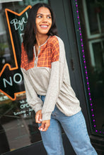 Load image into Gallery viewer, Plaid Cashmere Feel Two Tone Button Down Top