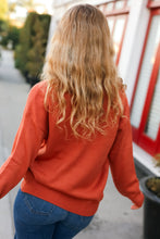 Load image into Gallery viewer, Game Day Burnt Orange "Texas" Embroidery Pop Up Sweater