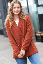 Load image into Gallery viewer, Going Up Rust Double Button Collar Lapel Blazer