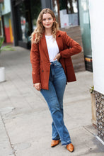 Load image into Gallery viewer, Going Up Rust Double Button Collar Lapel Blazer