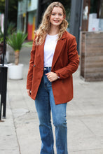 Load image into Gallery viewer, Going Up Rust Double Button Collar Lapel Blazer