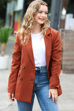 Load image into Gallery viewer, Going Up Rust Double Button Collar Lapel Blazer
