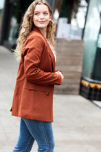 Load image into Gallery viewer, Going Up Rust Double Button Collar Lapel Blazer