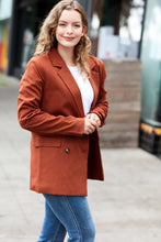 Load image into Gallery viewer, Going Up Rust Double Button Collar Lapel Blazer
