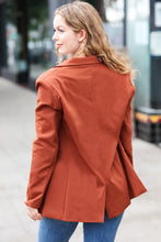 Load image into Gallery viewer, Going Up Rust Double Button Collar Lapel Blazer