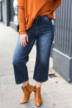 Load image into Gallery viewer, Judy Blue Dark Wash Mid Rise Cropped Wide Leg Jeans