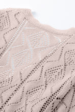 Load image into Gallery viewer, FASHION HOUSE- Khaki Hollow-out Openwork Knit Cardigan