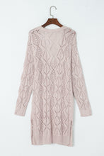 Load image into Gallery viewer, FASHION HOUSE- Khaki Hollow-out Openwork Knit Cardigan