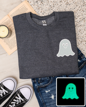 Load image into Gallery viewer, PREORDER: Glow in the Dark Ghost Applique Sweatshirt