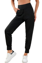 Load image into Gallery viewer, DEAR LOVE- Black Exposed Seam High Waist Pocketed Joggers