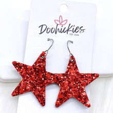 Load image into Gallery viewer, 1.5" Chunky USA Glitter Stars -Patriotic Earrings