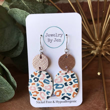 Load image into Gallery viewer, THE NORA EARRINGS- Rose Gold & Leopard Multi Rounded Square Earrings - JEWELRY BY JEN