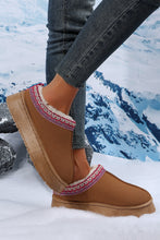Load image into Gallery viewer, Chestnut Suede Contrast Print Plush Lined Snow Boots
