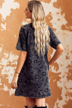 Load image into Gallery viewer, Vintage Washed Leopard T-Shirt Dress with Pockets